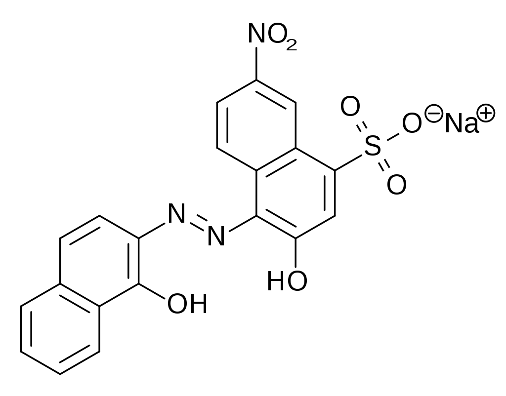Formule chimique du Noir ériochrome T (NET)