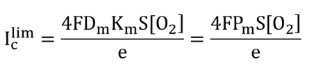 Equation for the calculation of the current intensity