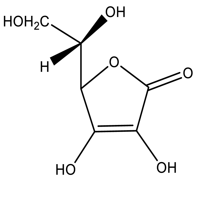 schéma de la molécule de l'acide ascorbique