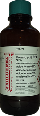Picture of a bottle of formic acid