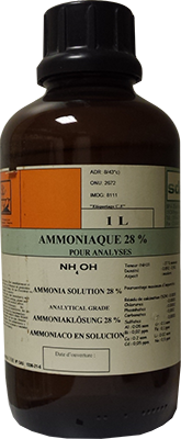 Photo of a bottle of amonia