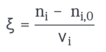 Equation of the progress of a reaction