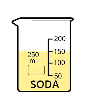 Beaker containing soda